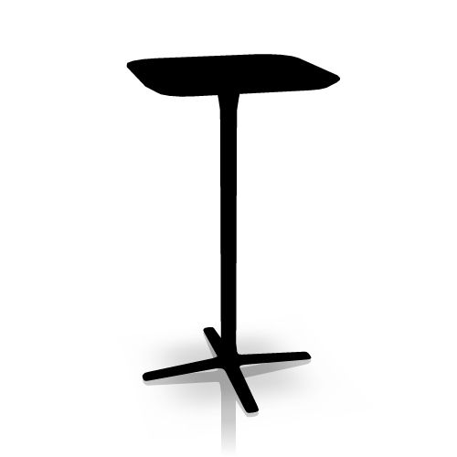 Kinetic Stehtisch von Interstuhl, 60x60 cm, mit Vierfußgestell, ideal für Büro und Konferenz.