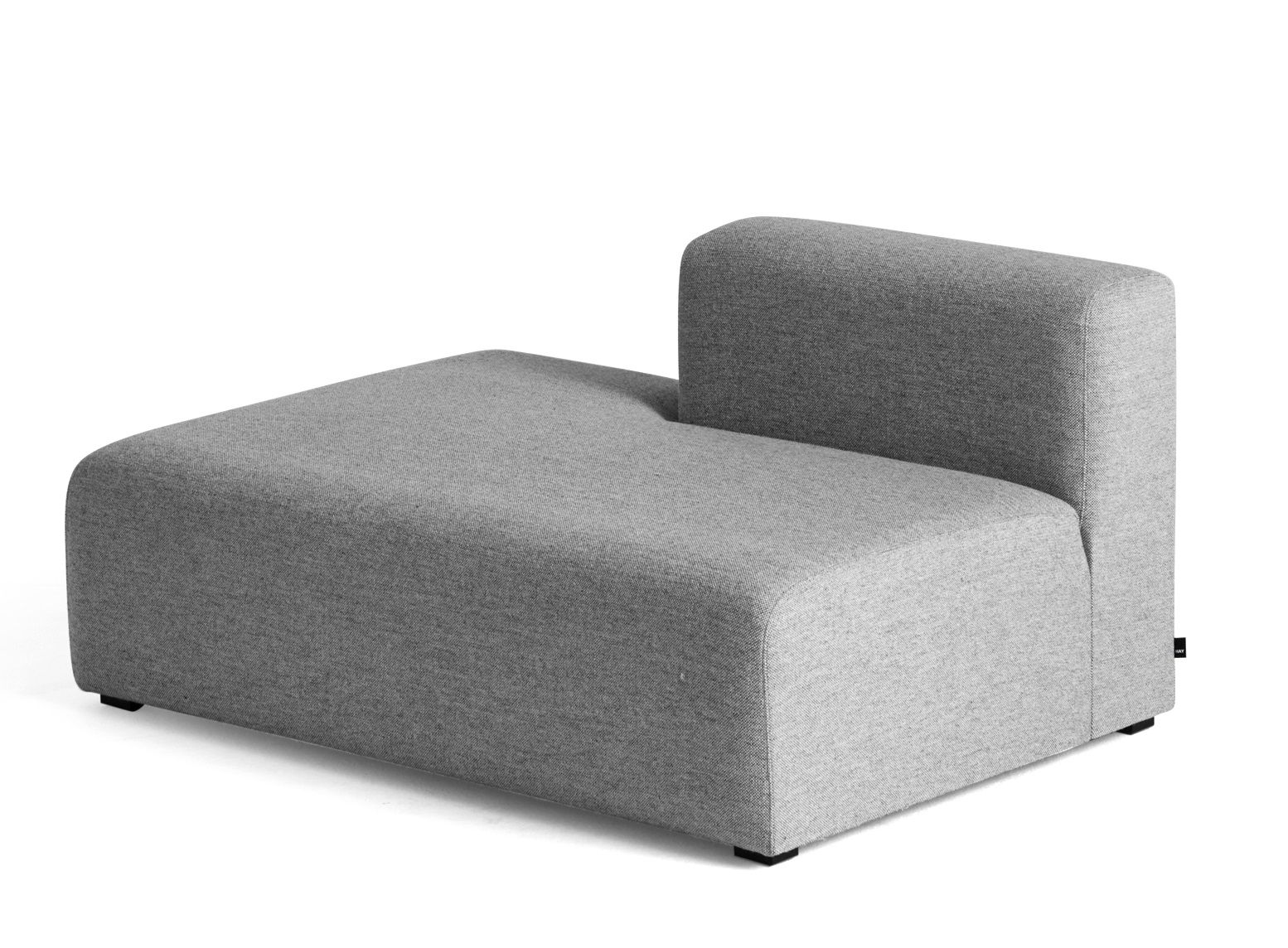 Graues Hay Mags Sofa Modul mit Rückenlehne, modernes modulares Lounge Möbel für Wohnzimmer.
