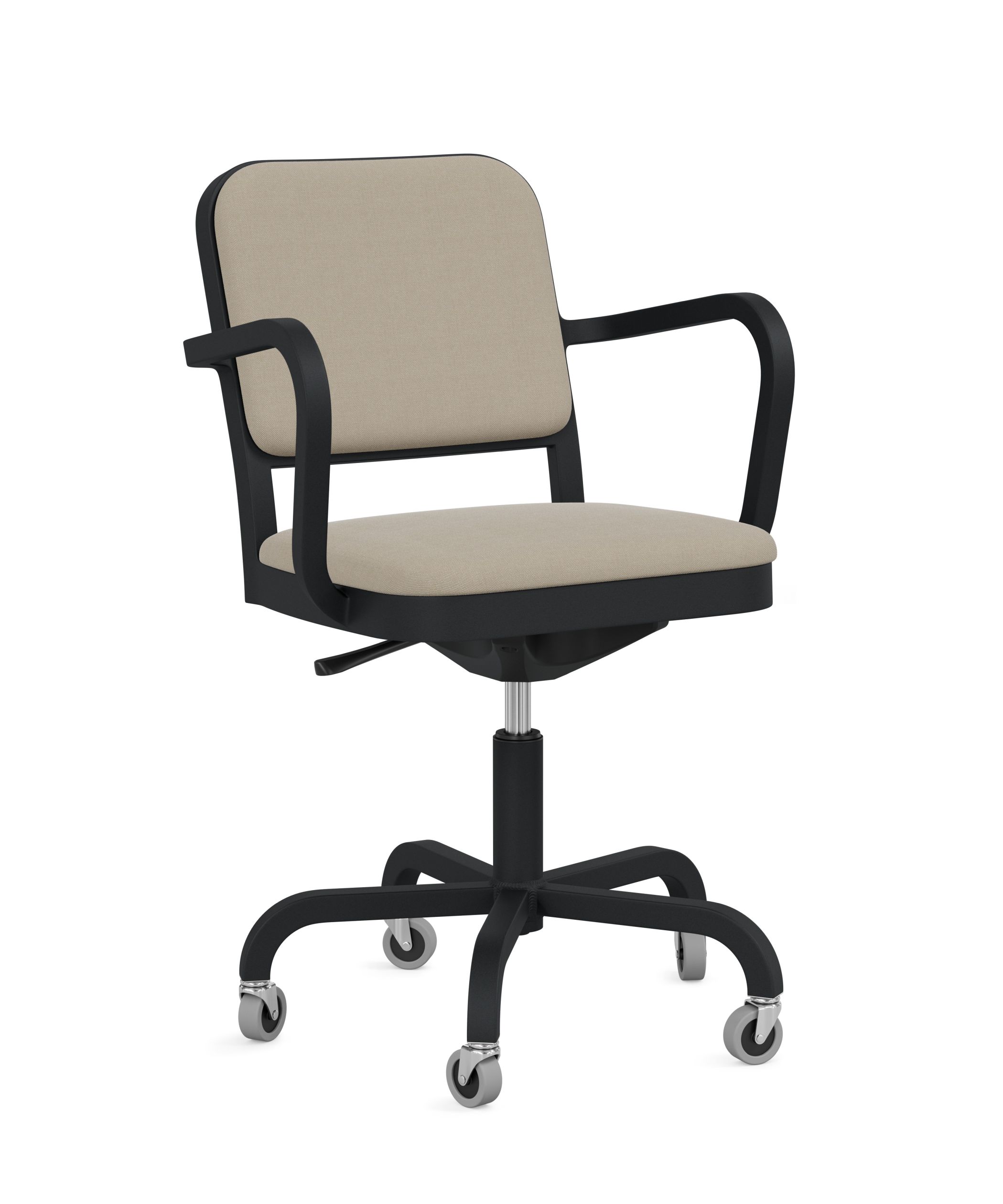 Navy Officer Drehstuhl mit Polsterung KVADRAT Hallingdal 200 - schwarz Emeco