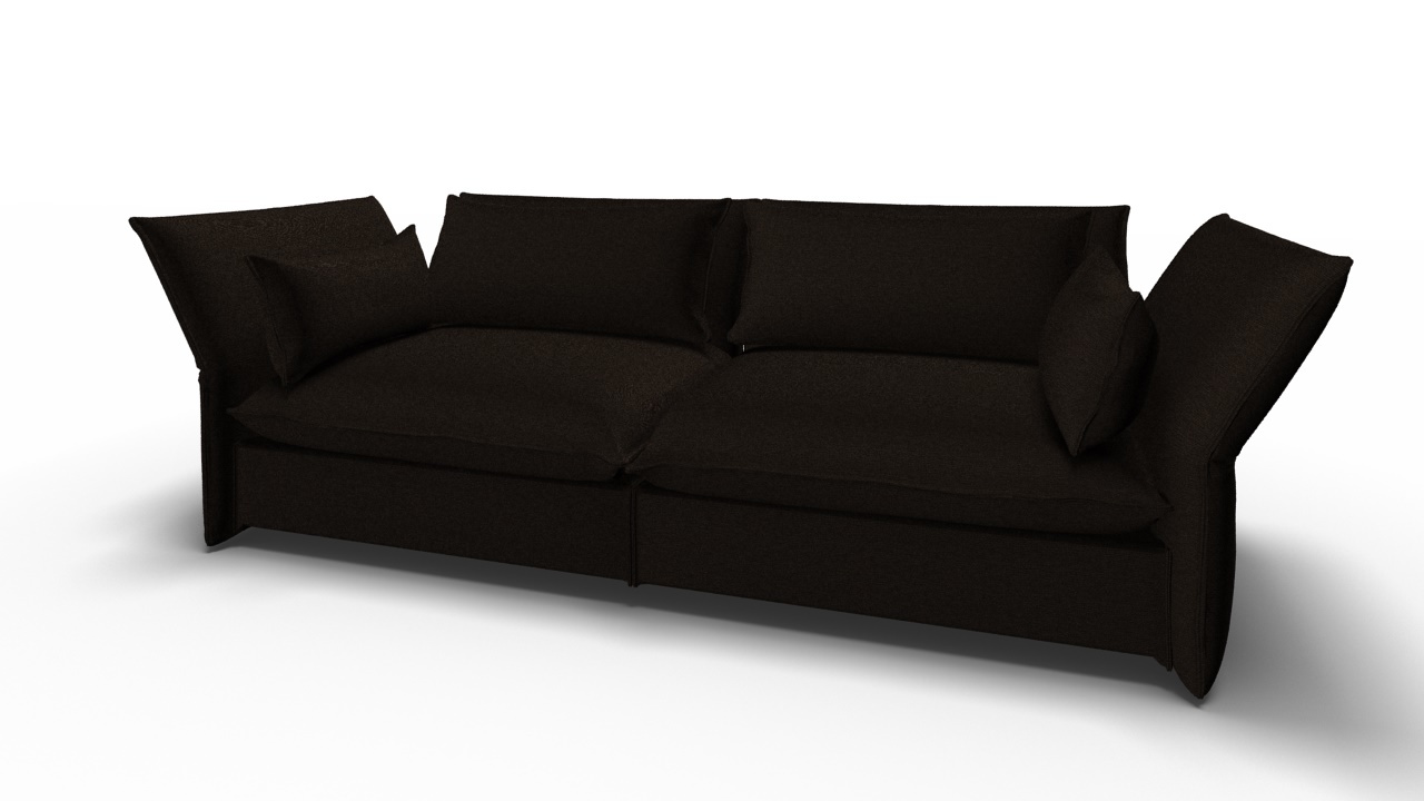 Mariposa Sofa, 3-Sitzer, in Dunkelbraun von Vitra. Modernes Design Sofa für Wohnzimmer und Lounge.