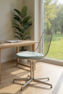 DKL-5 Wire Chair Stuhl mit Sitzkissen Vitra