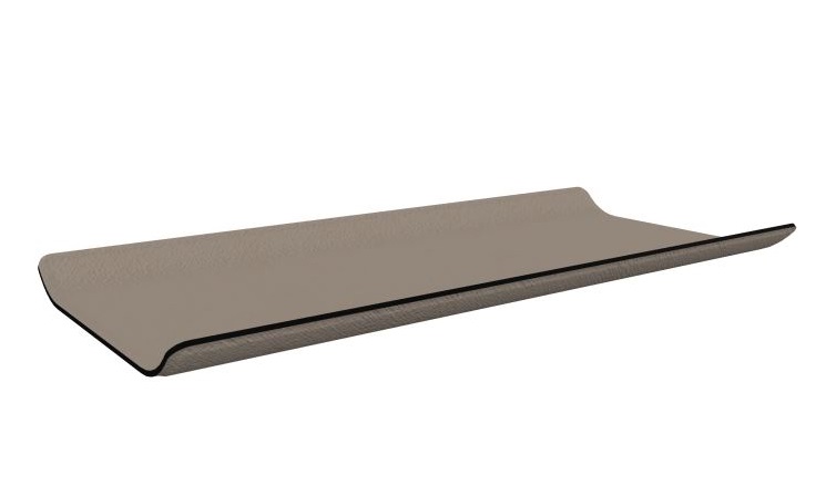 Detailaufnahme: Sandfarbenes Grand Sofa Tray Tablett von Vitra, praktisches Wohnaccessoire für das Sofa.