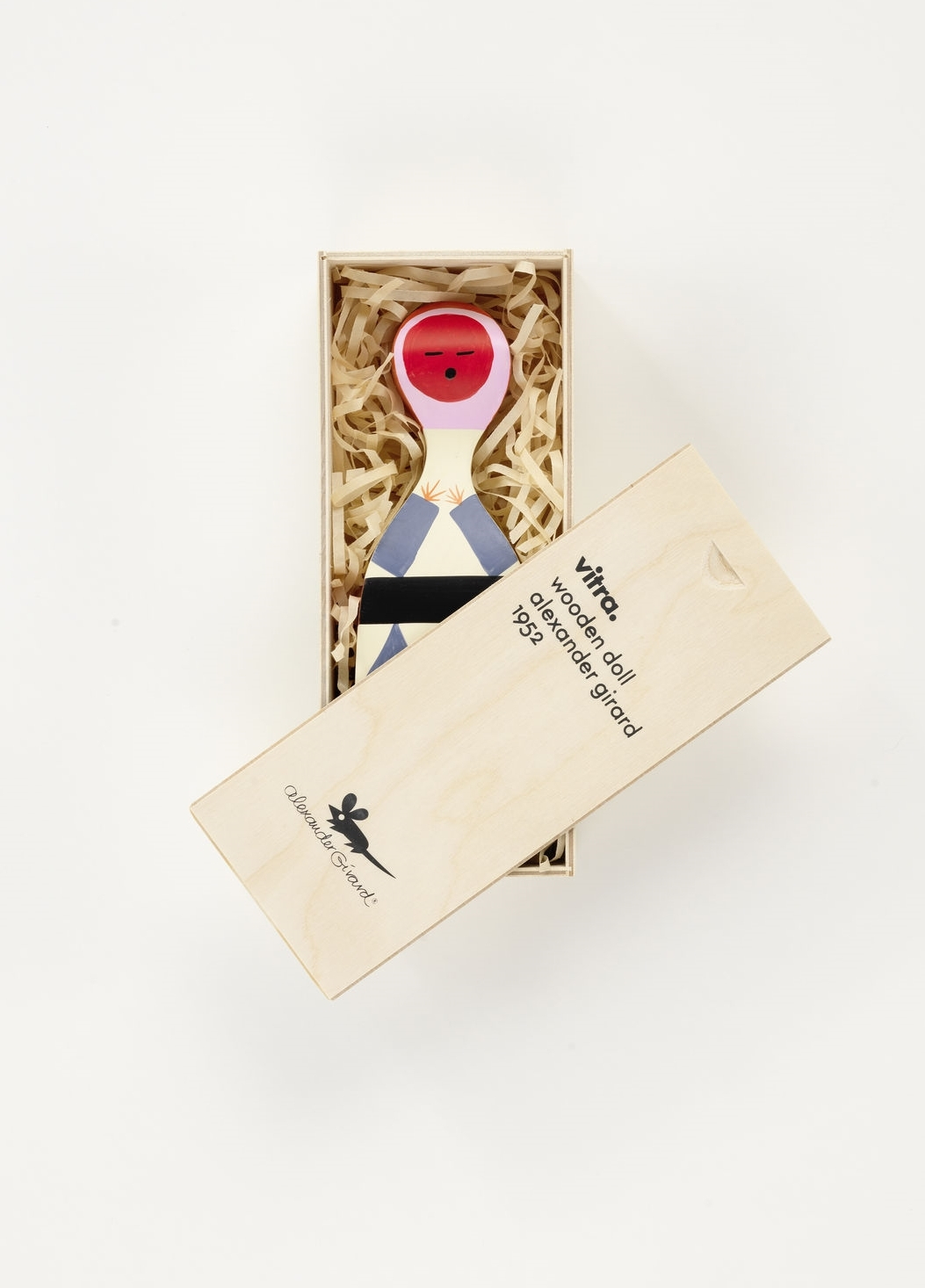 Vitra Wooden Doll No. 18 in Holzkiste, dekorative Holzfigur für Kinder und Sammler.