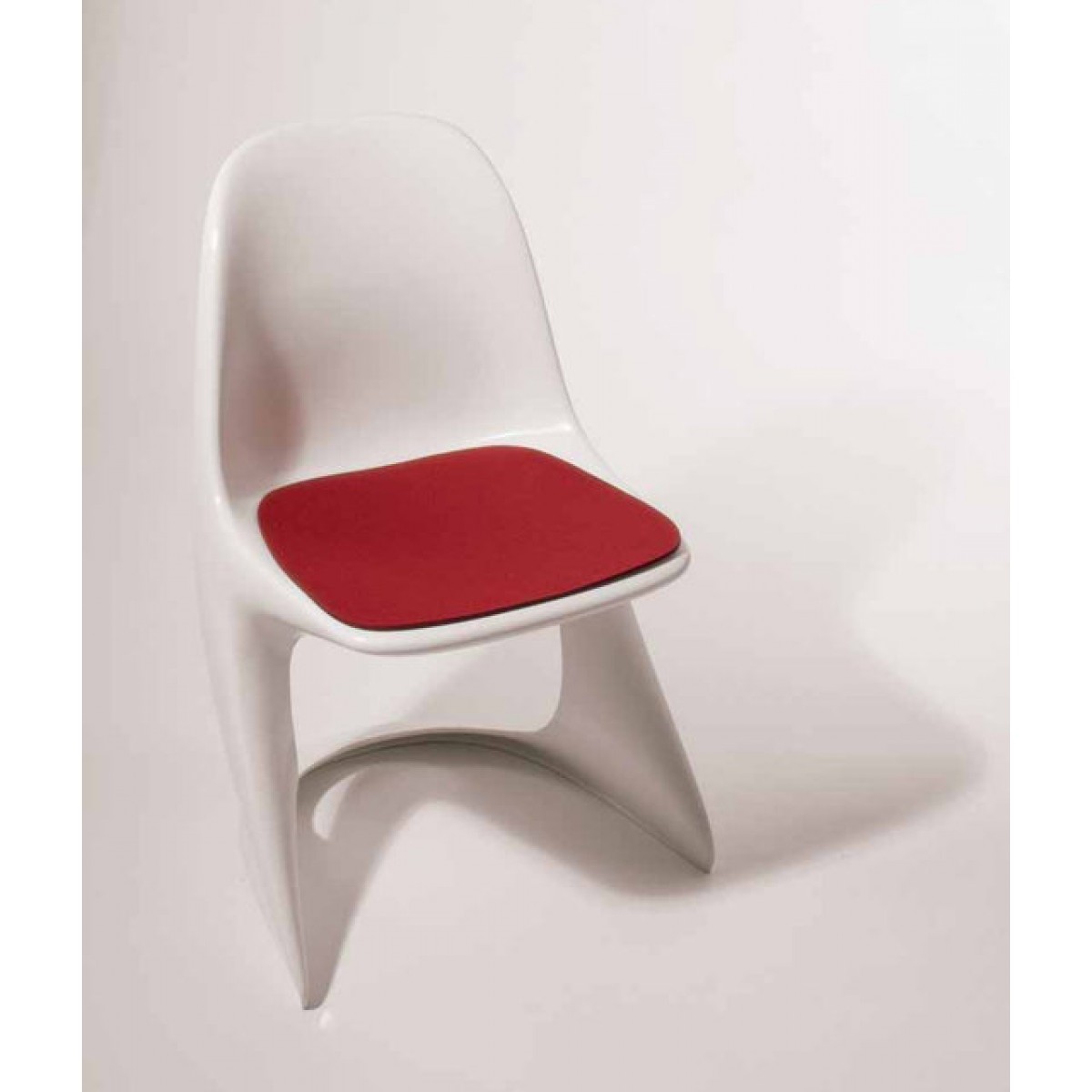 Roter Filz Sitzauflage für Casalino Stuhl, Begge Parkhaus Berlin, bequeme Stuhlauflage.