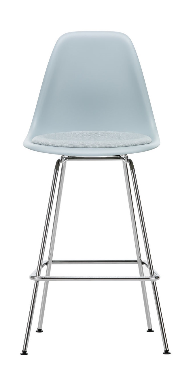 Eames Plastic Bar Stool Barhocker Medium mit Sitzpolster Vitra