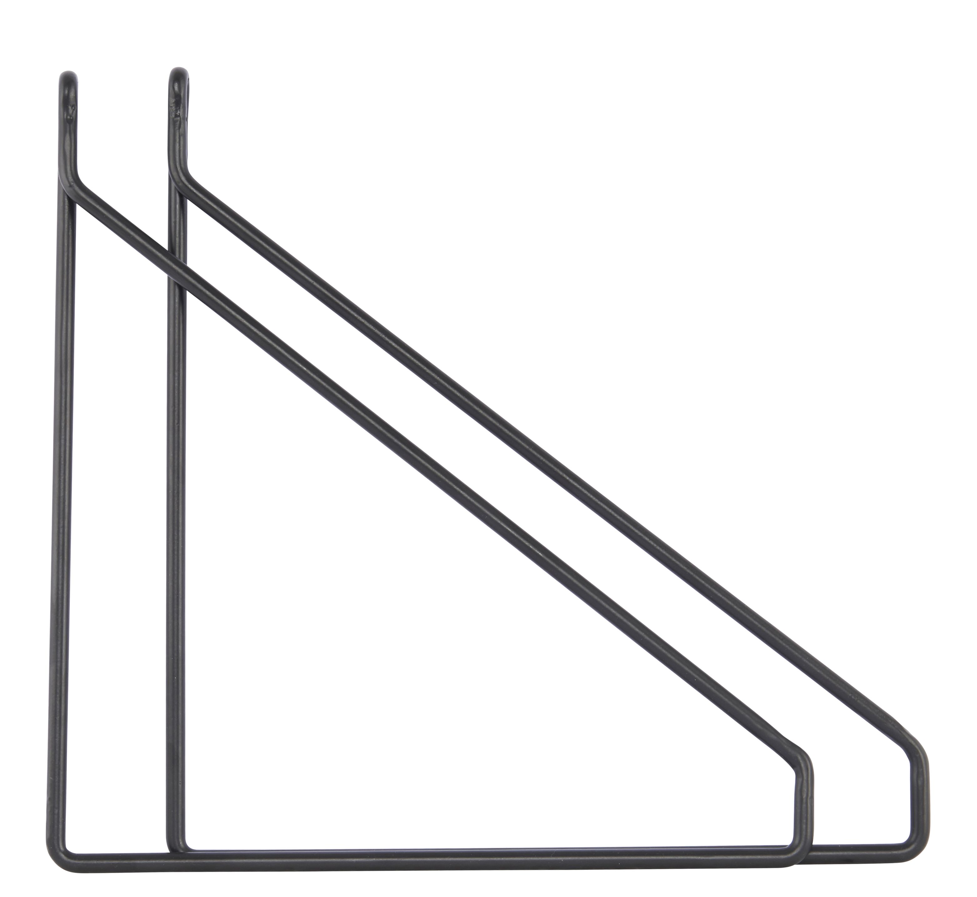 Apart Regalhalter Set von House Doctor: Zwei schwarze, minimalistische Wandregal-Halterungen aus Metall.