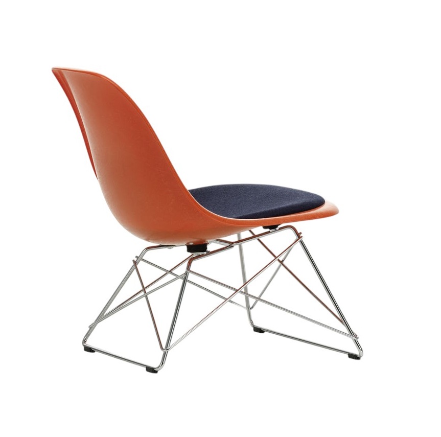 Eames Fiberglass  Chair LSR Stuhl mit Sitzpolster Vitra
