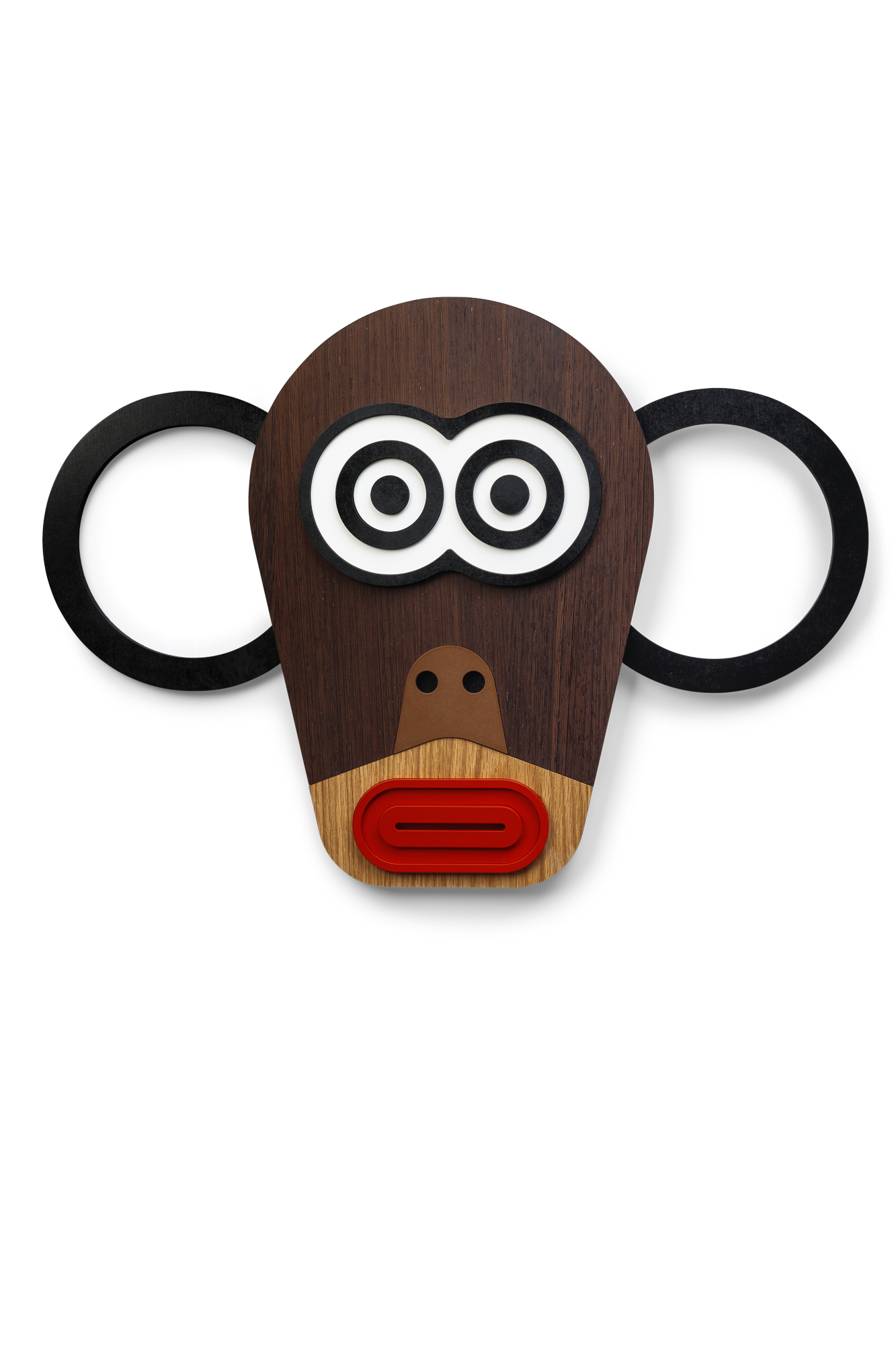 The Monkey Umasqu Wanddeko: Handgefertigte Holzmaske als einzigartige Wandkunst, modernes und stilvolles Design für Wohnzimmer und Kinderzimmer.