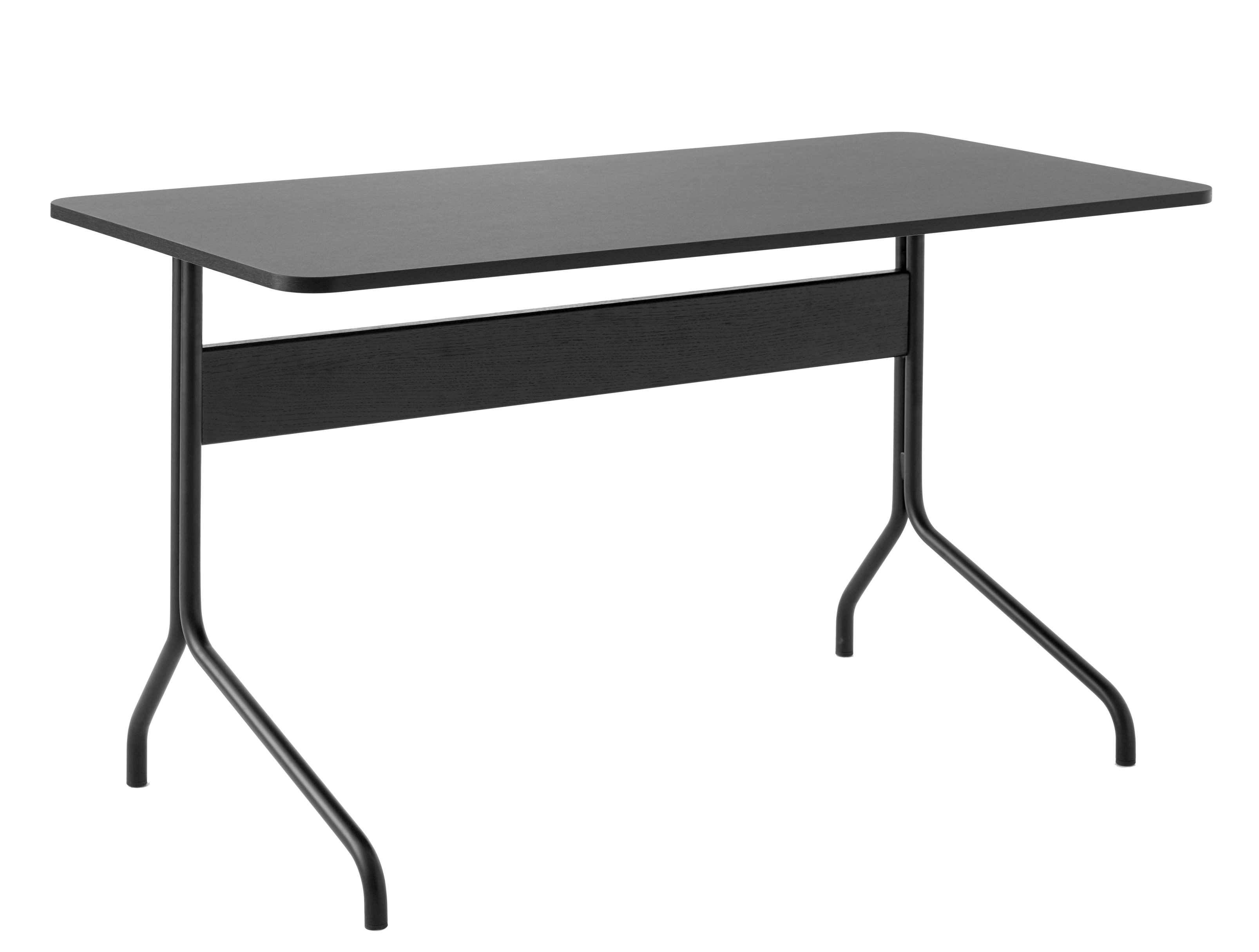 Schwarzer AndTradition Pavilion Schreibtisch mit minimalistischem Design und filigranem Metallgestell für Büro und Homeoffice.