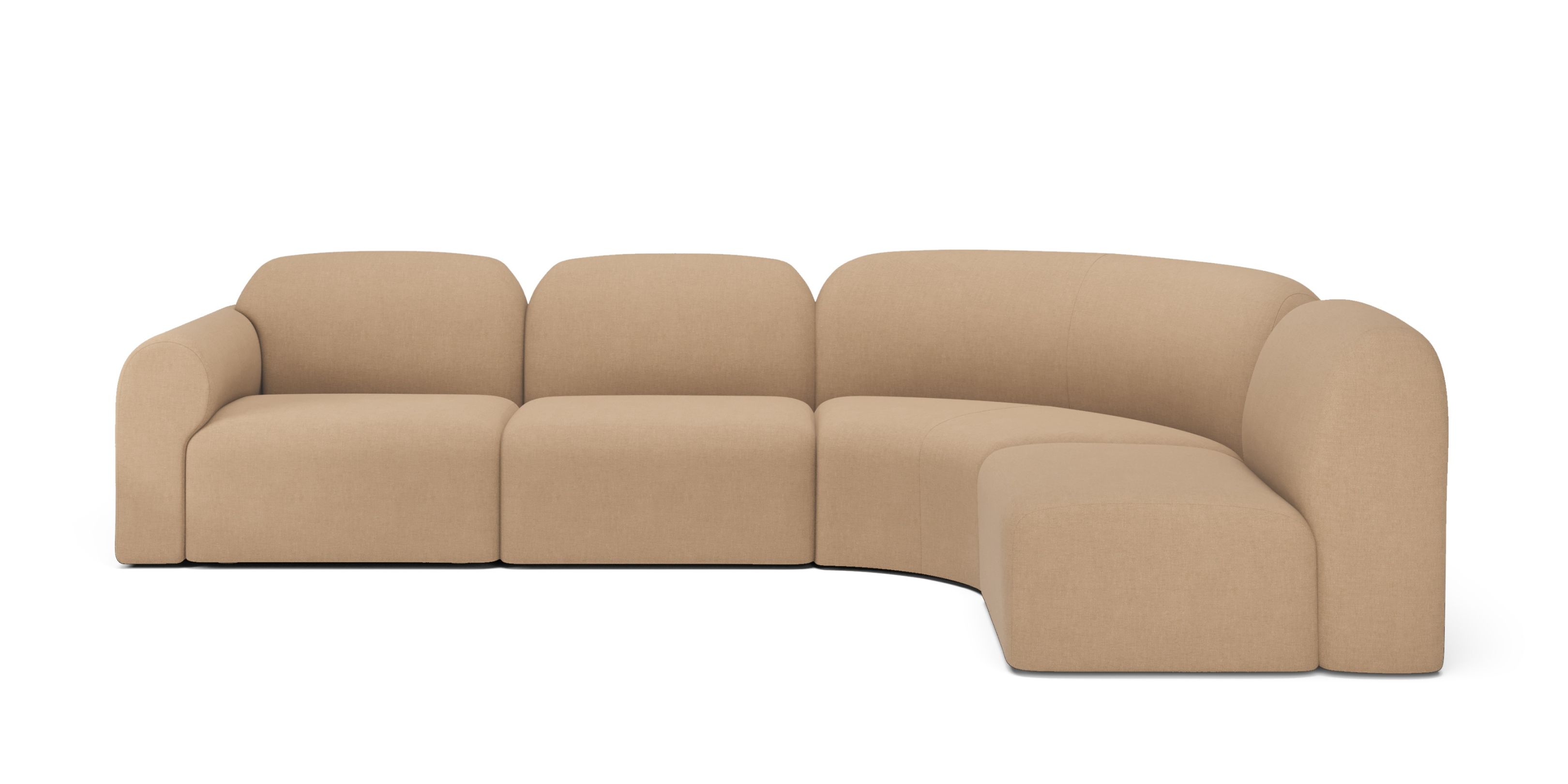 Bulky Modulsofa in Light Sepia mit Liegeposition rechts von Ethnicraft. Bequemes Ecksofa für Wohnzimmer.