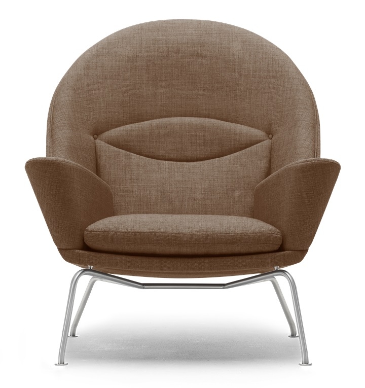 CH468 Oculus Chair Sessel von Carl Hansen & Søn in braunem Stoff und Stahlgestell.