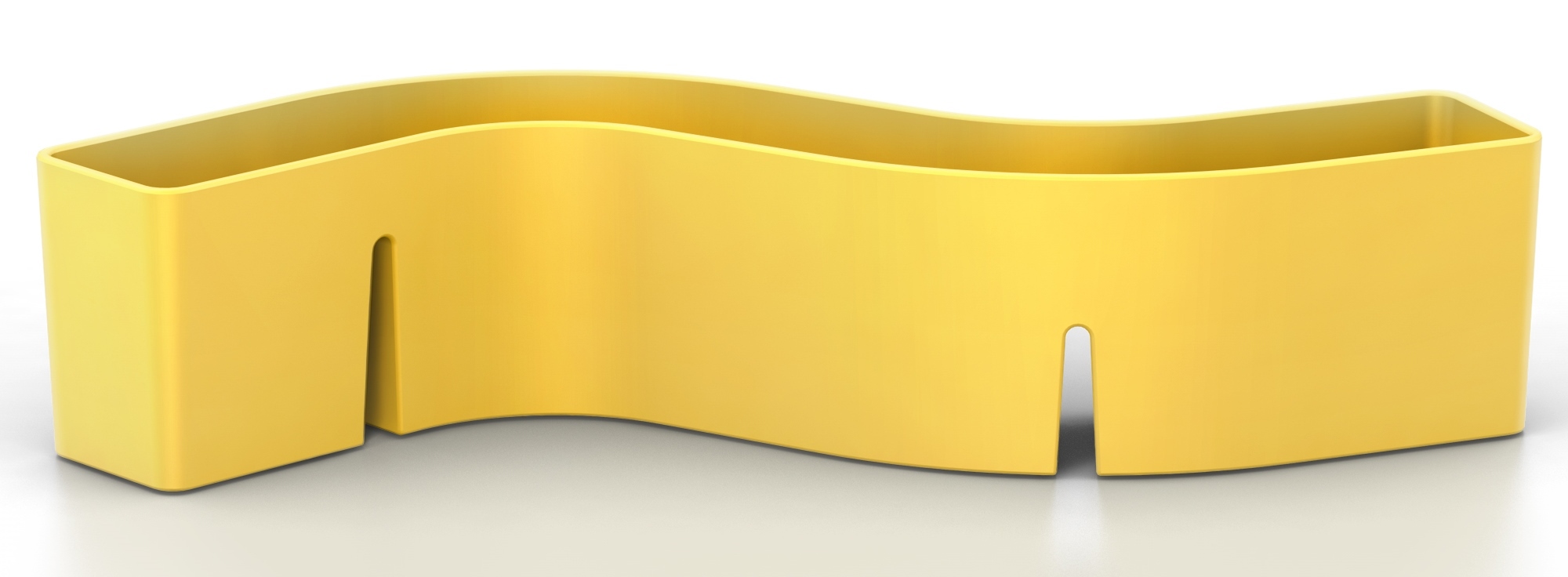 Gelber S-Tidy Stiftehalter von Vitra, wellenförmiges Design für Büroorganisation und Schreibtischzubehör.