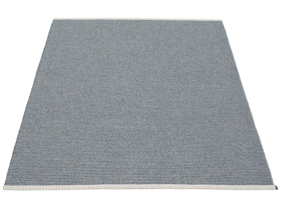 Grauer Pappelina Kunststoffteppich, Modell Granit, Größe 230x320 cm. Moderner, pflegeleichter Teppich für Innen und Außen.