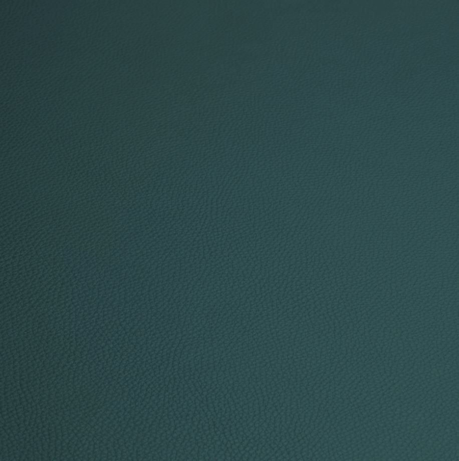 Detailaufnahme der grünen Lederauflage für USM Beistelltisch, 50x50 cm, Leather on Top.