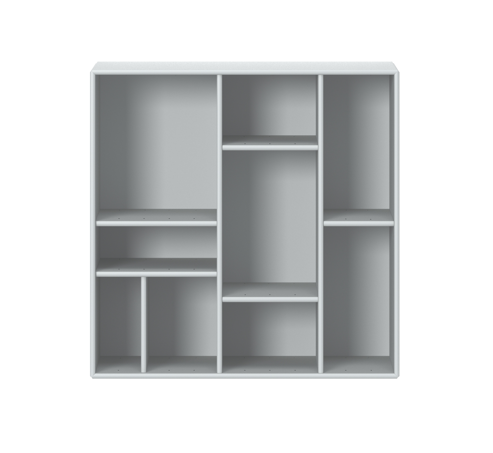 Compile Wandregal in Nordic Montana Weiß: Modernes Regal mit Fächern für die Wandmontage.