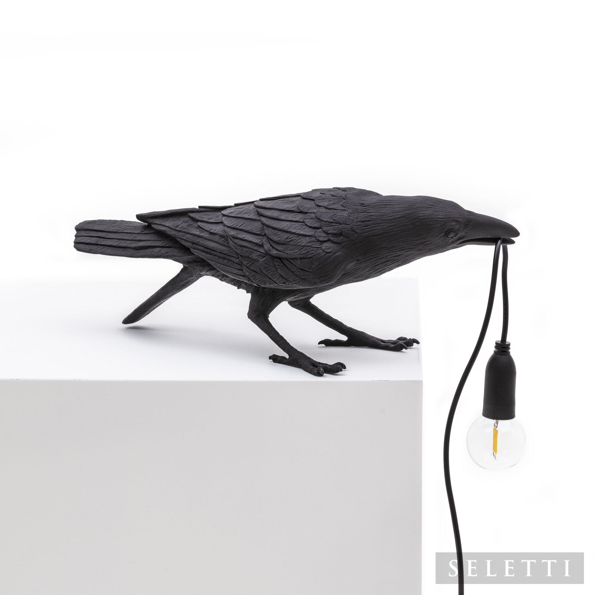 Bird Lamp Playing black Leuchte Seletti