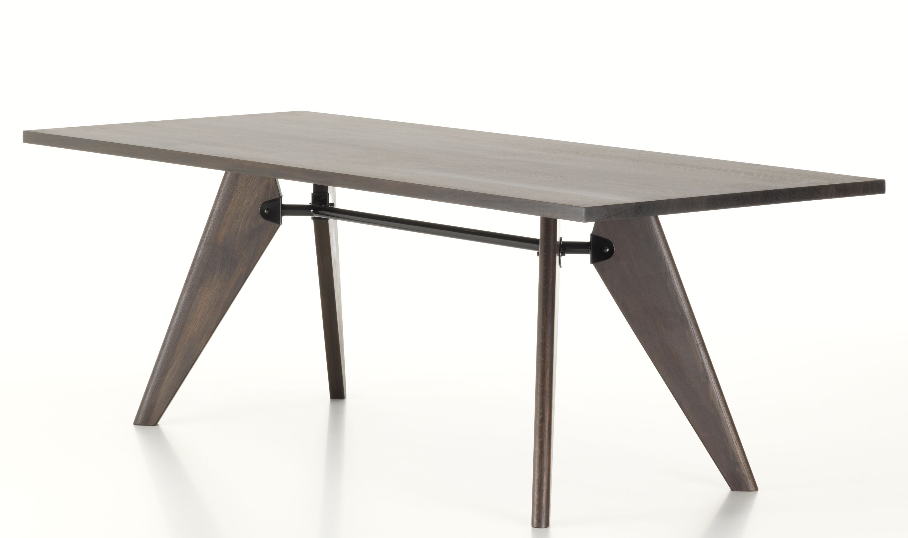 Table S.A.M Bois Tisch von Vitra, 90 x 260 cm, Holztisch mit Stahlgestell.