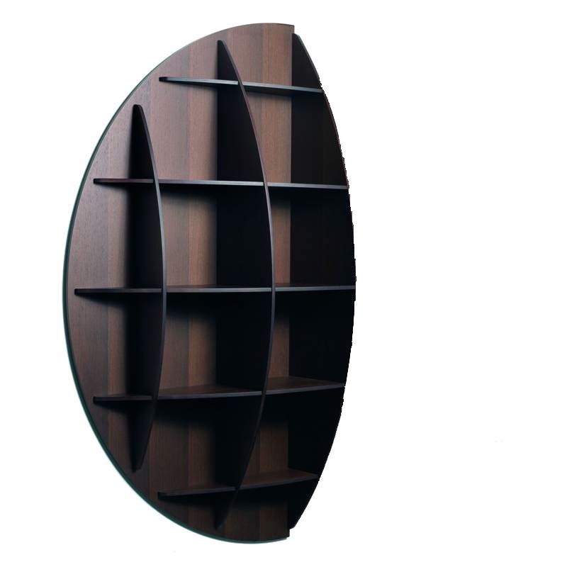 Continental 2 Sphärisches Bücherregal Holz Nussbaum Industrie Carnovali 1 Hälfte