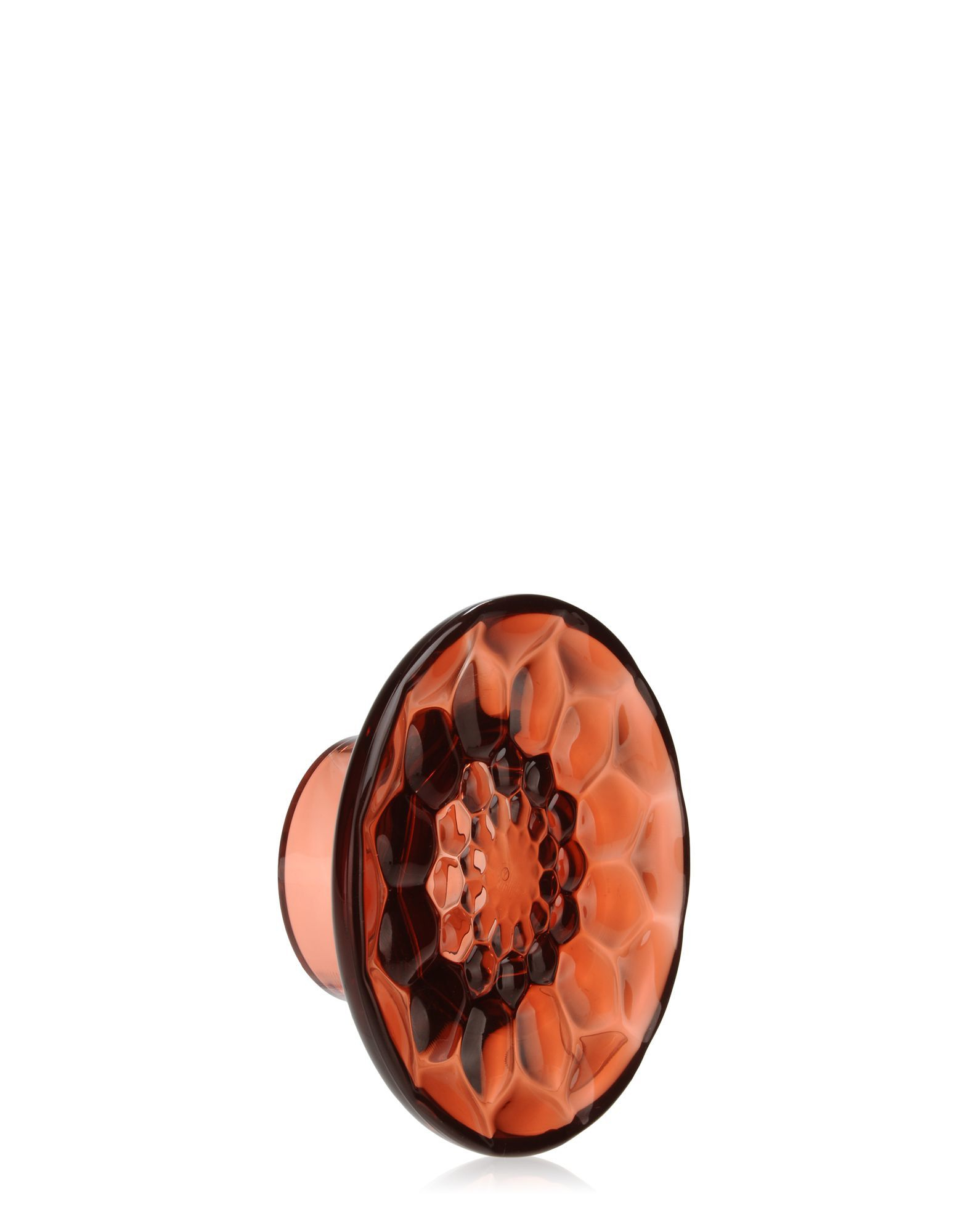 Nahaufnahme des rosafarbenen Kartell Jellies Garderobenhakens mit geometrischem Muster.