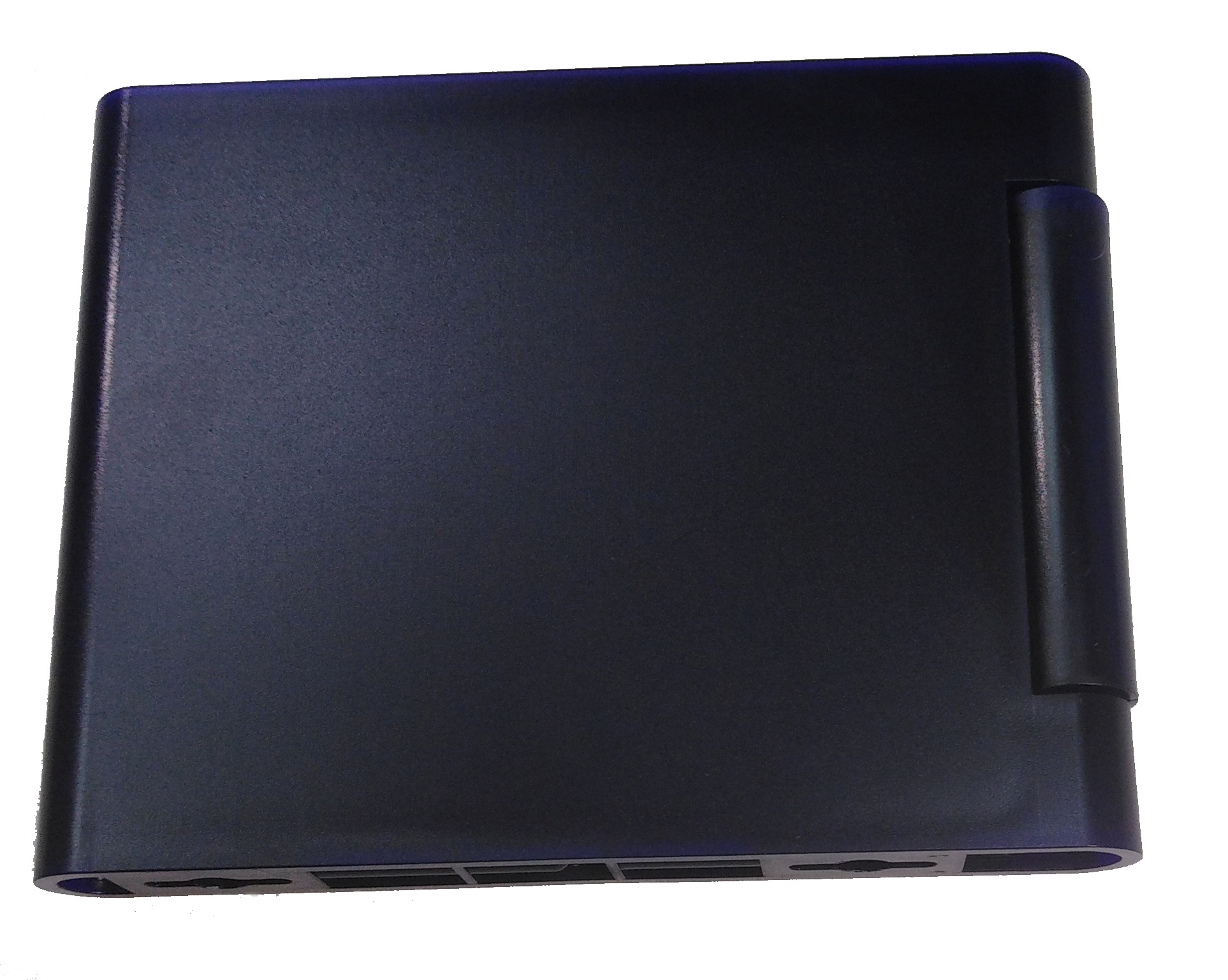 Kobaltblaue Buchstütze im modernen Design. Ideal für Bücherregale und Schreibtische.