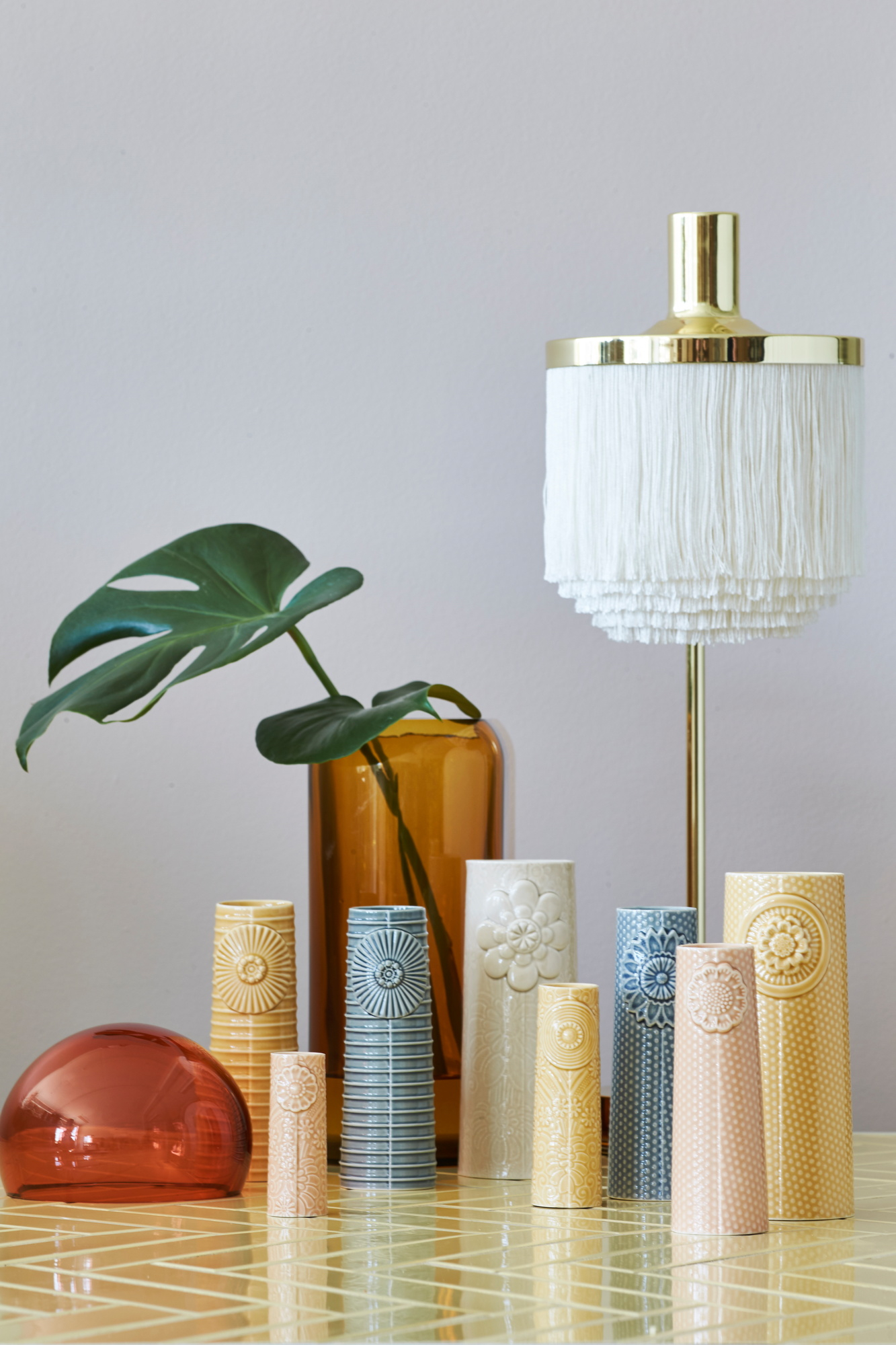 Produktfoto: Pipanella Flower Curry Vase Mini Dottir, dekorative Keramik Vase mit Blumenmuster.