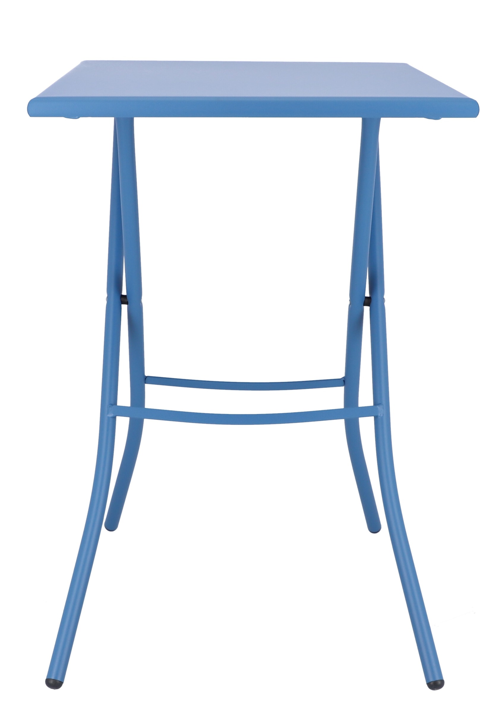 Blauer Fiam Klapptisch von Jan Kurtz für den Outdoor-Bereich, ideal für Balkon und Terrasse.