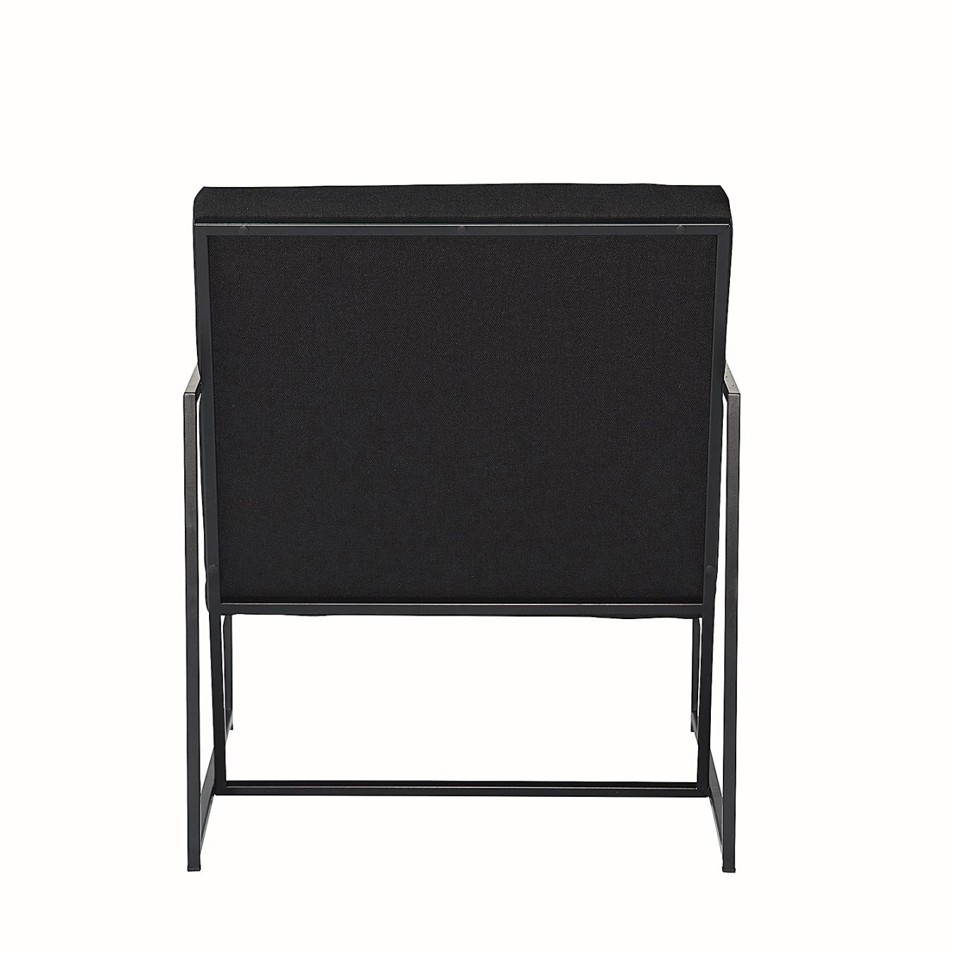 Rückansicht des schwarzen Jan Kurtz Sessels mit minimalistischem Design und schwarzem Metallgestell.