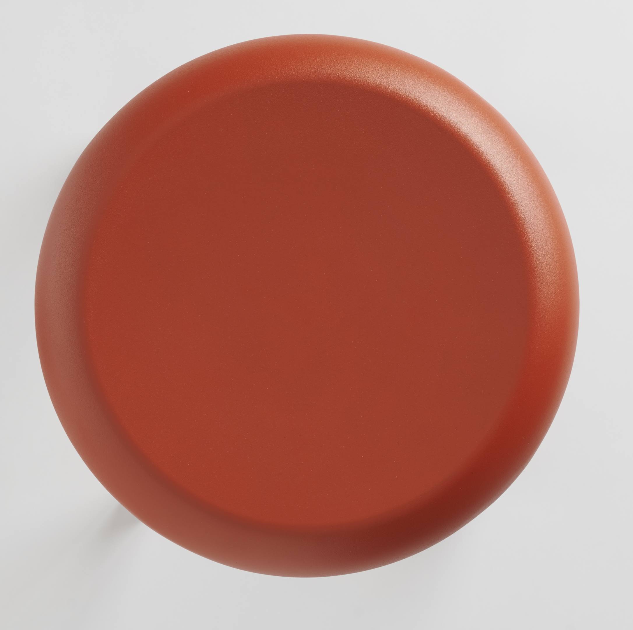 Draufsicht: Runder Za Stool Hocker in Koralle von Emeco, modernes Möbeldesign für stilvolles Wohnen.