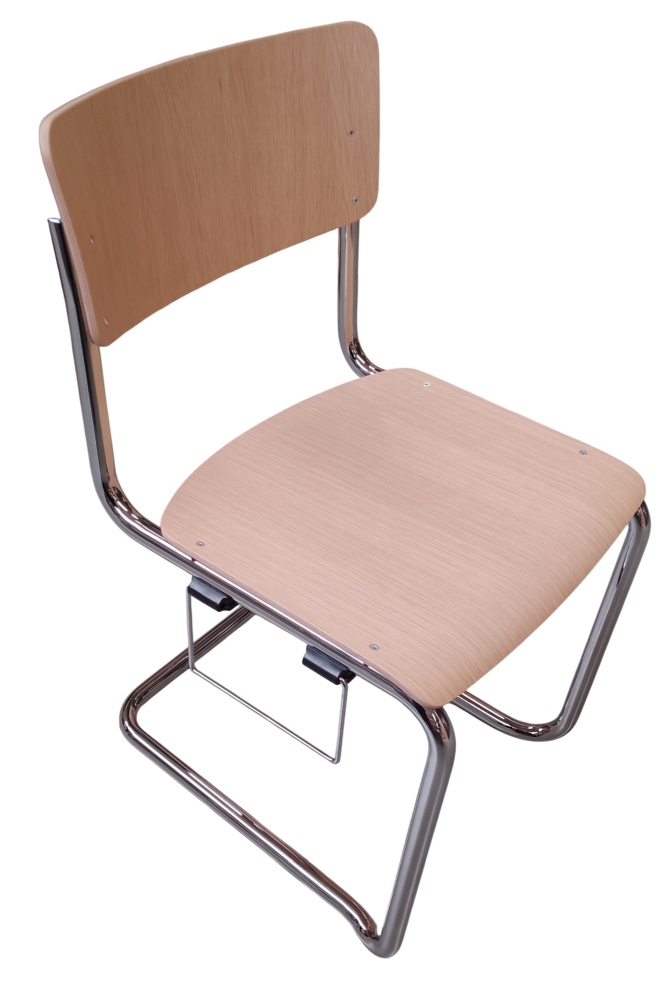 S 43 ST Stahlrohr Klassiker Freischwinger EICHE KLAR LACKIERT Thonet EINZELSTÜCK 