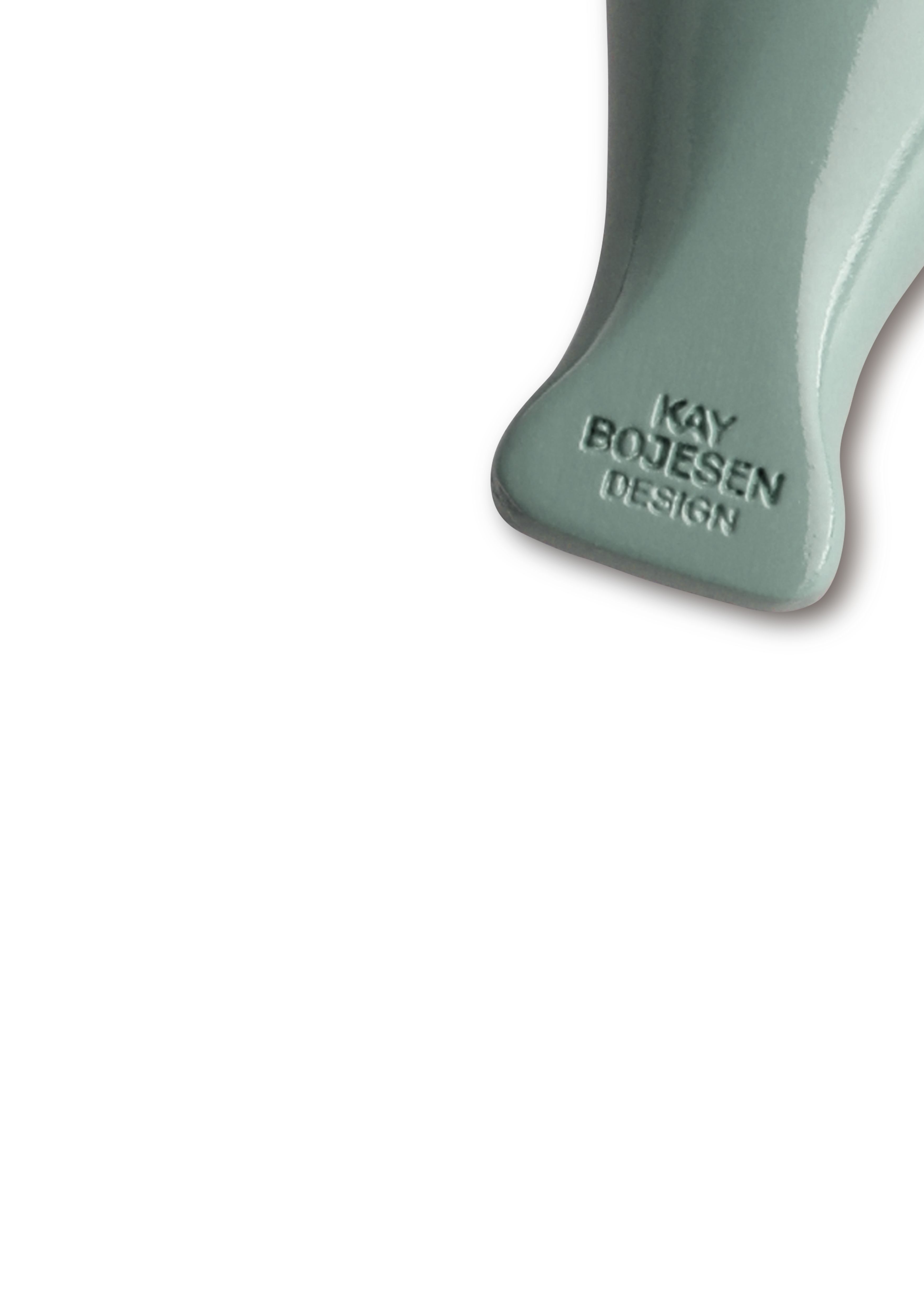 Vogel Grün Schlüsselanhänger silberfarbenes Metall mit Naturleder Kay Bojesen