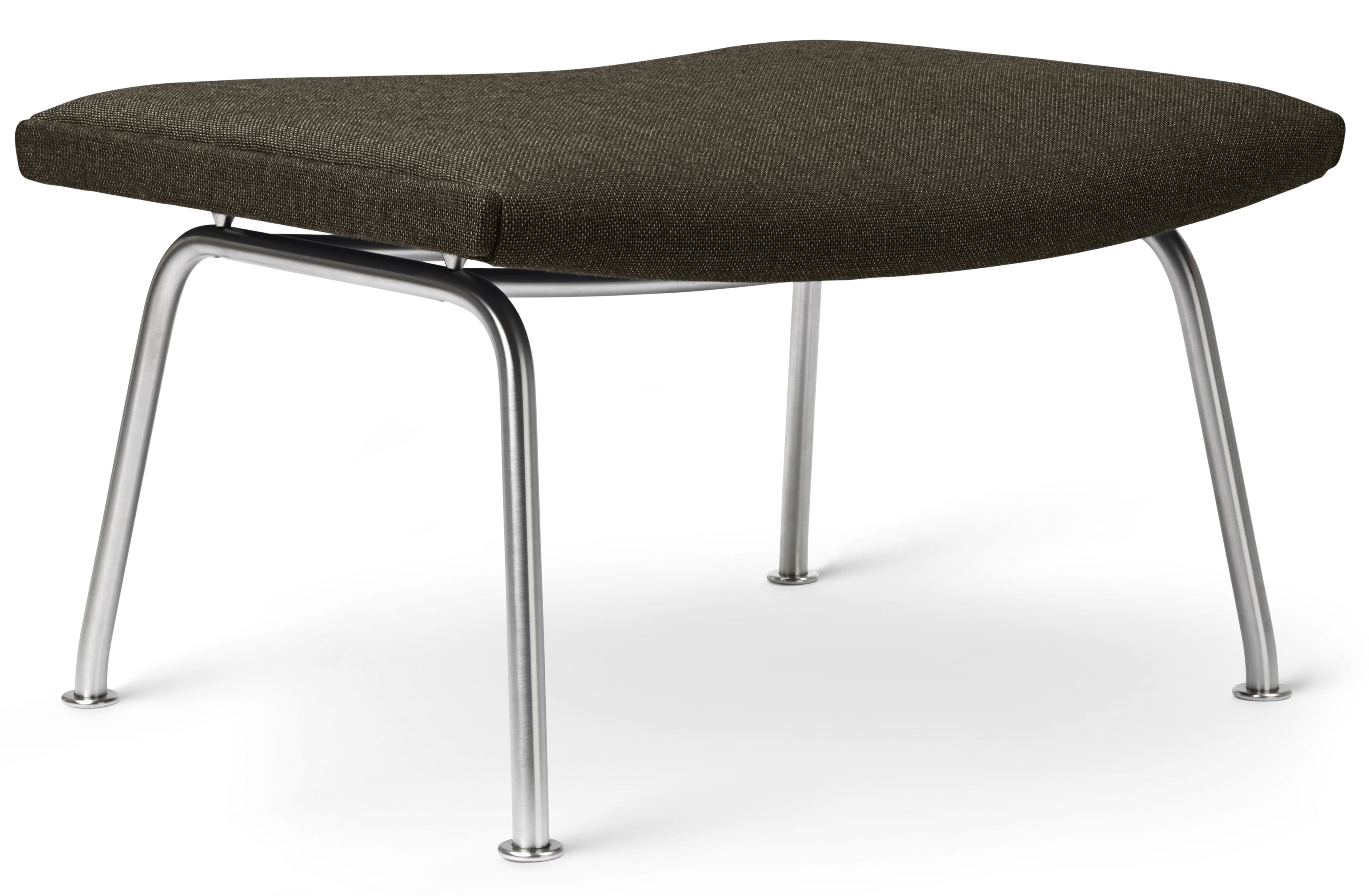 CH446 Fußhocker von Carl Hansen, Passion 7101 Stoffbezug und Edelstahlgestell. Design Fußablage.