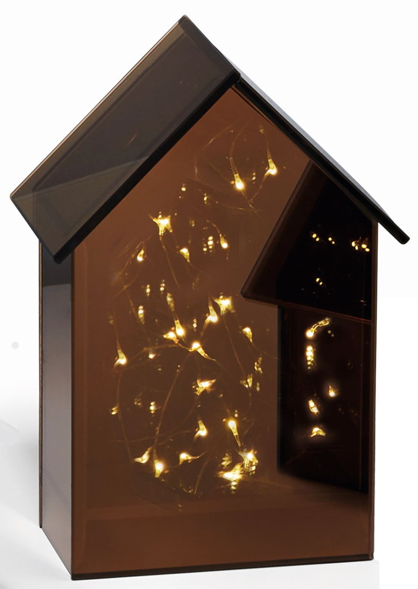 Light House M Philippi: Dekorative Leuchte in Hausform mit warmweißen LED-Lichtern.