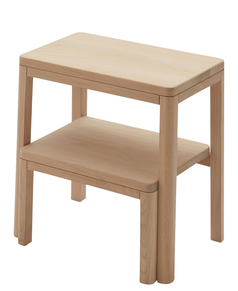 Noboru Trittleiter aus hellem Holz von Skagerak by Fritz Hansen, zwei Stufen.