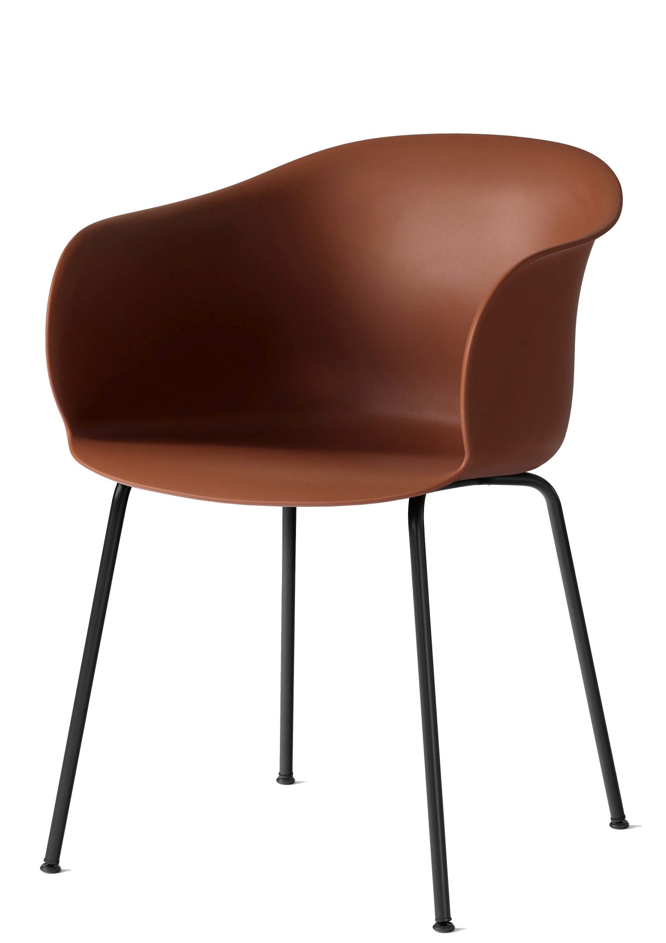 Eleganter brauner Elefy Lounge Chair Sessel mit schwarzen Beinen, ideal für modernes Wohnen.