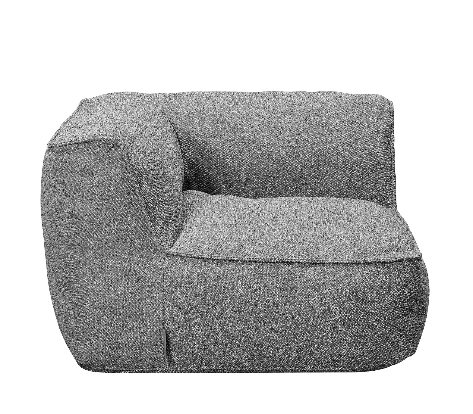 Graues Grow Ecksitzer Modul von Blomus für den Außenbereich, bequeme Outdoor Sitzgelegenheit.