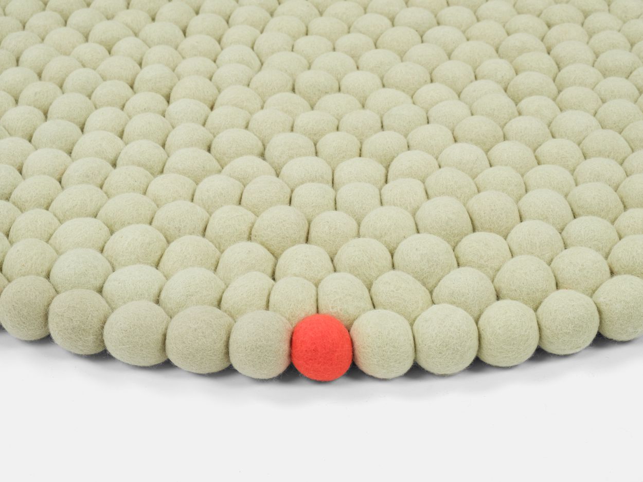 Big One Rund Filzteppich Ø 160 cm myfelt Grünbeige