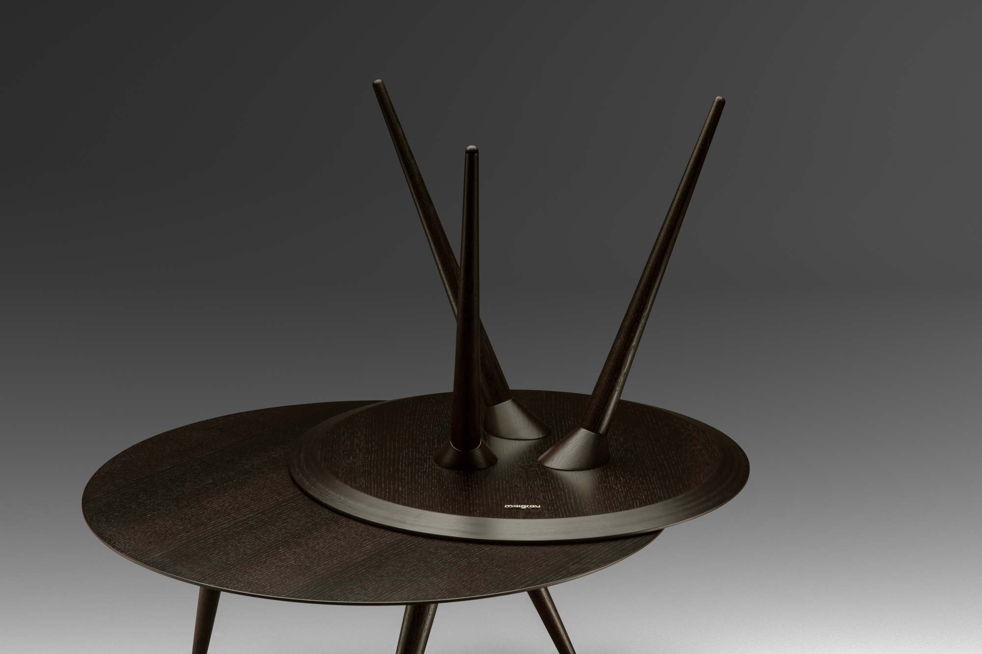 Turn high Beistelltisch Eiche natur Maigrau