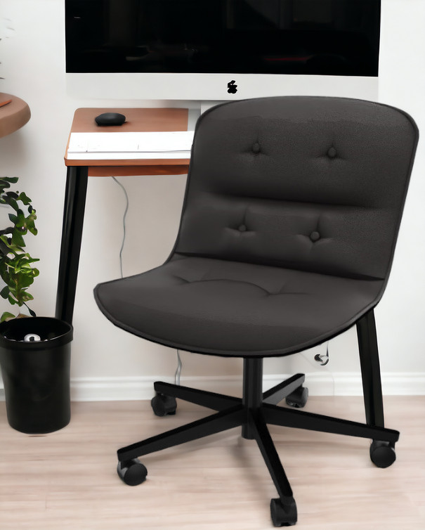 Schwarzer Pollock Executive Drehstuhl von Knoll International ohne Armlehnen, Bürostuhl mit Rollen.