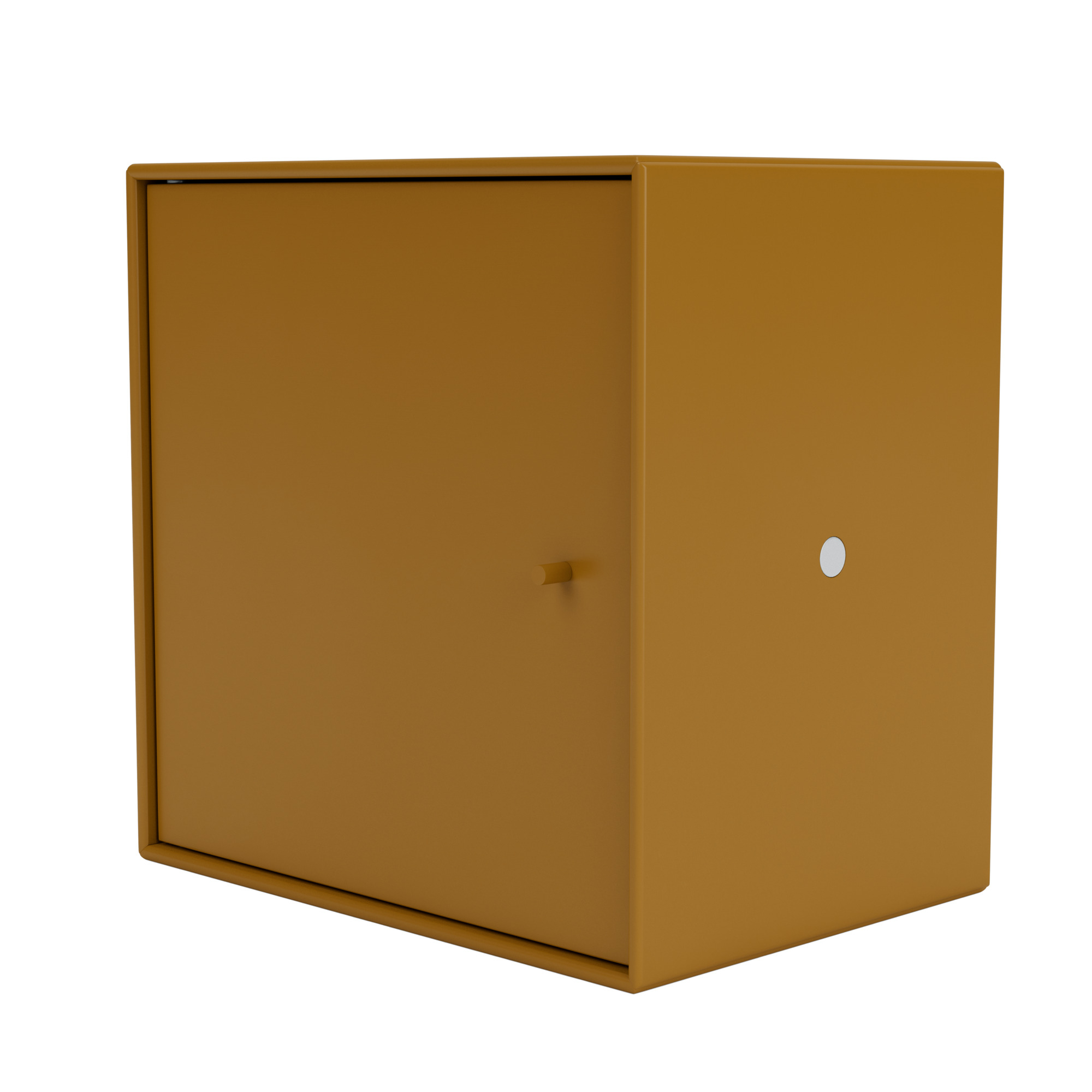 Mini Modul Amber Montana mit Tür, brauner Schrank zur Wandmontage für Wohnraum und Büro.