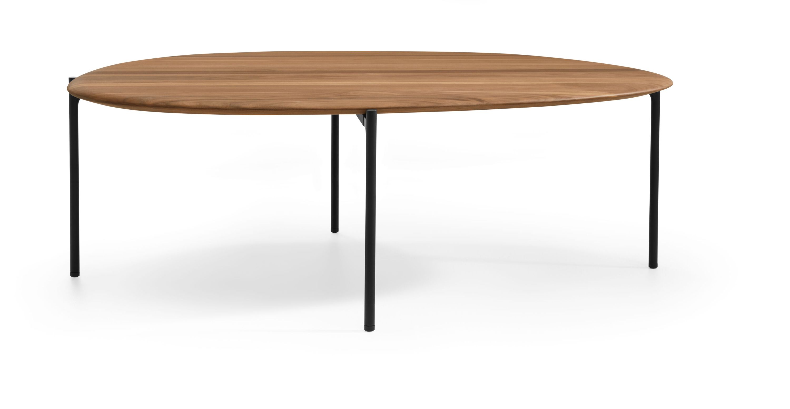 Ishino Beistelltisch mit Holzplatte und schwarzem Metallgestell. Moderner Tisch für Wohnzimmer.