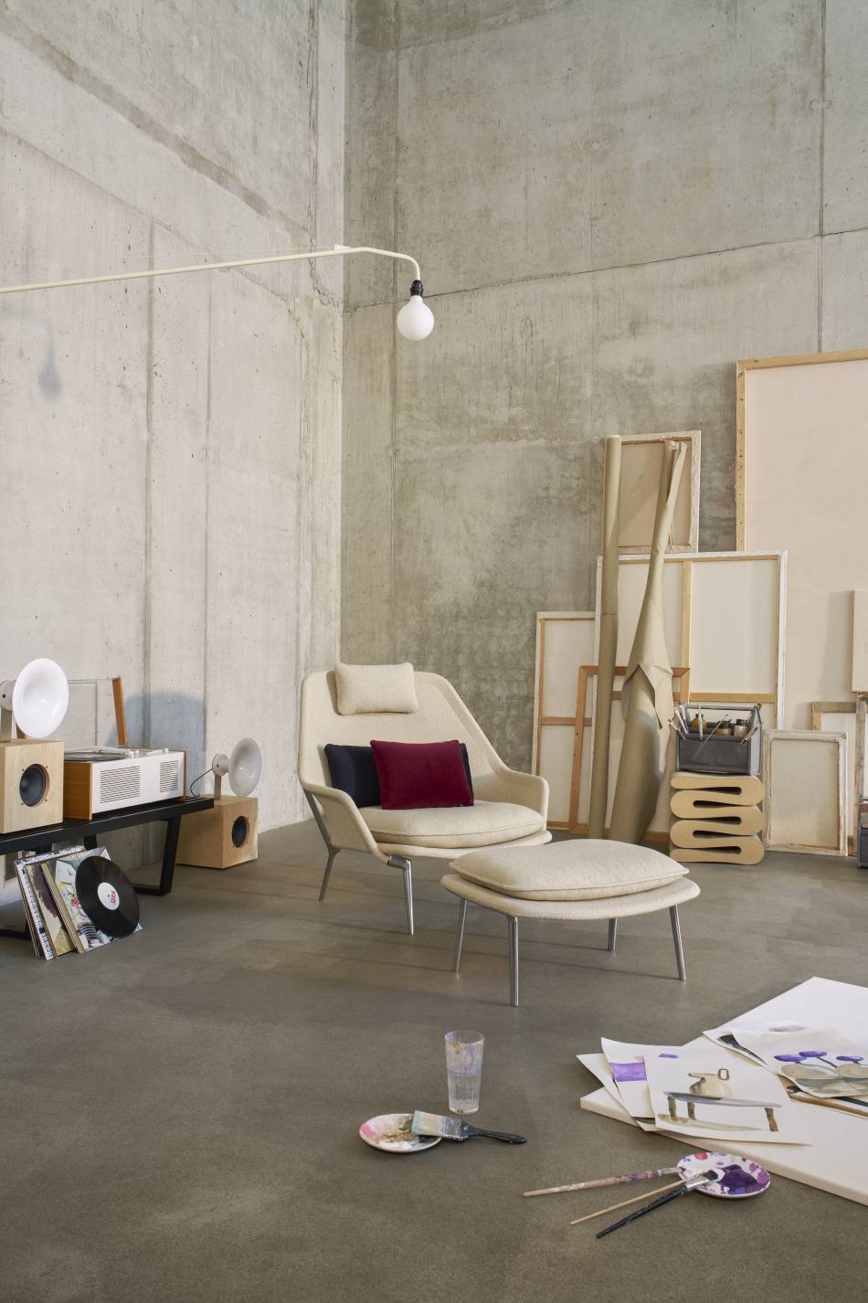 Slow Chair Ottoman Stoff Vitra