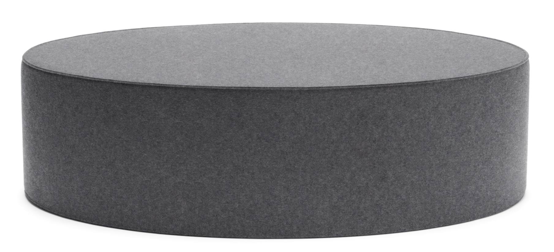 Grauer, runder Big Rondo Sitzpouf von Hey Sign. Filz Sitzmöbel für Wohnzimmer und Büro.