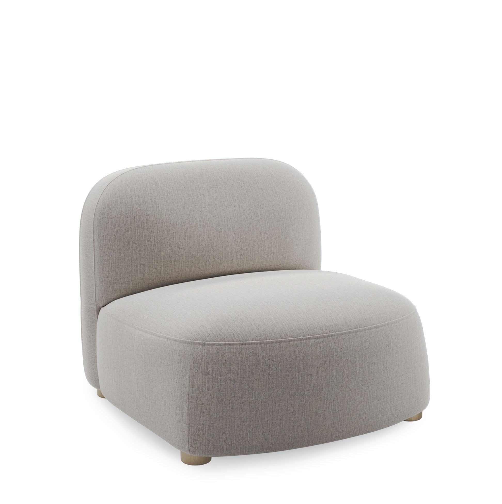 Gem Loungesessel in Hellgrau von Northern: Moderner Sessel mit abgerundeten Formen und Stoffbezug.
