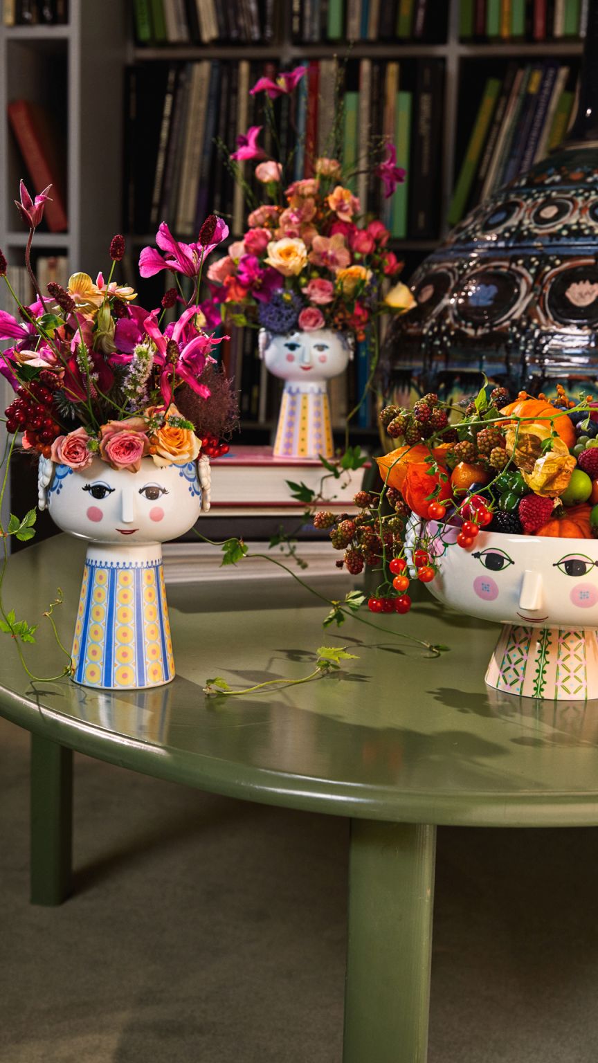 Eva Vase H18,5cm hellblau Bjørn Wiinblad