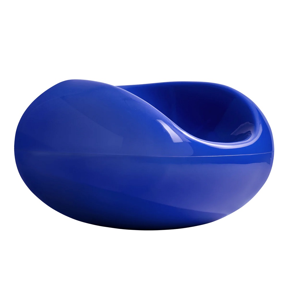 Blauer Pastil Stuhl von Eero Aarnio: Moderner Designklassiker, bequemer Sessel in außergewöhnlicher Form.
