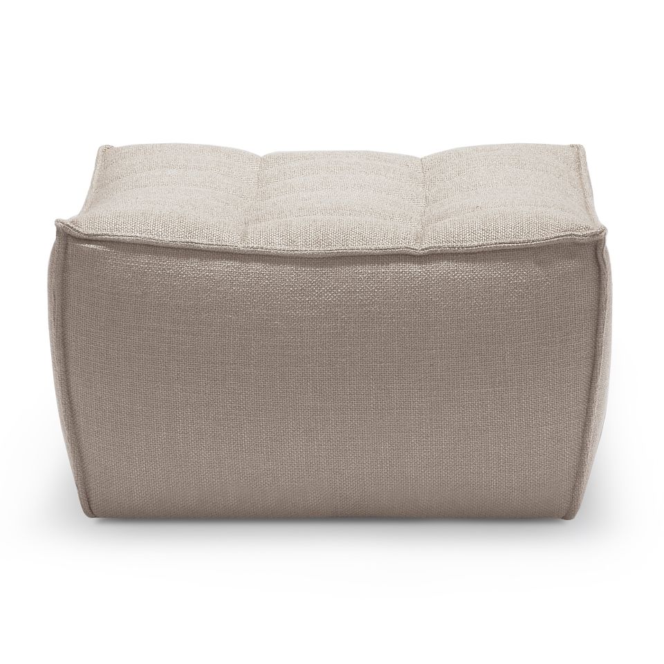 Ethnicraft N701 Sofa Polsterhocker in Beige: Bequemer Hocker für Wohnzimmer und Lounge.