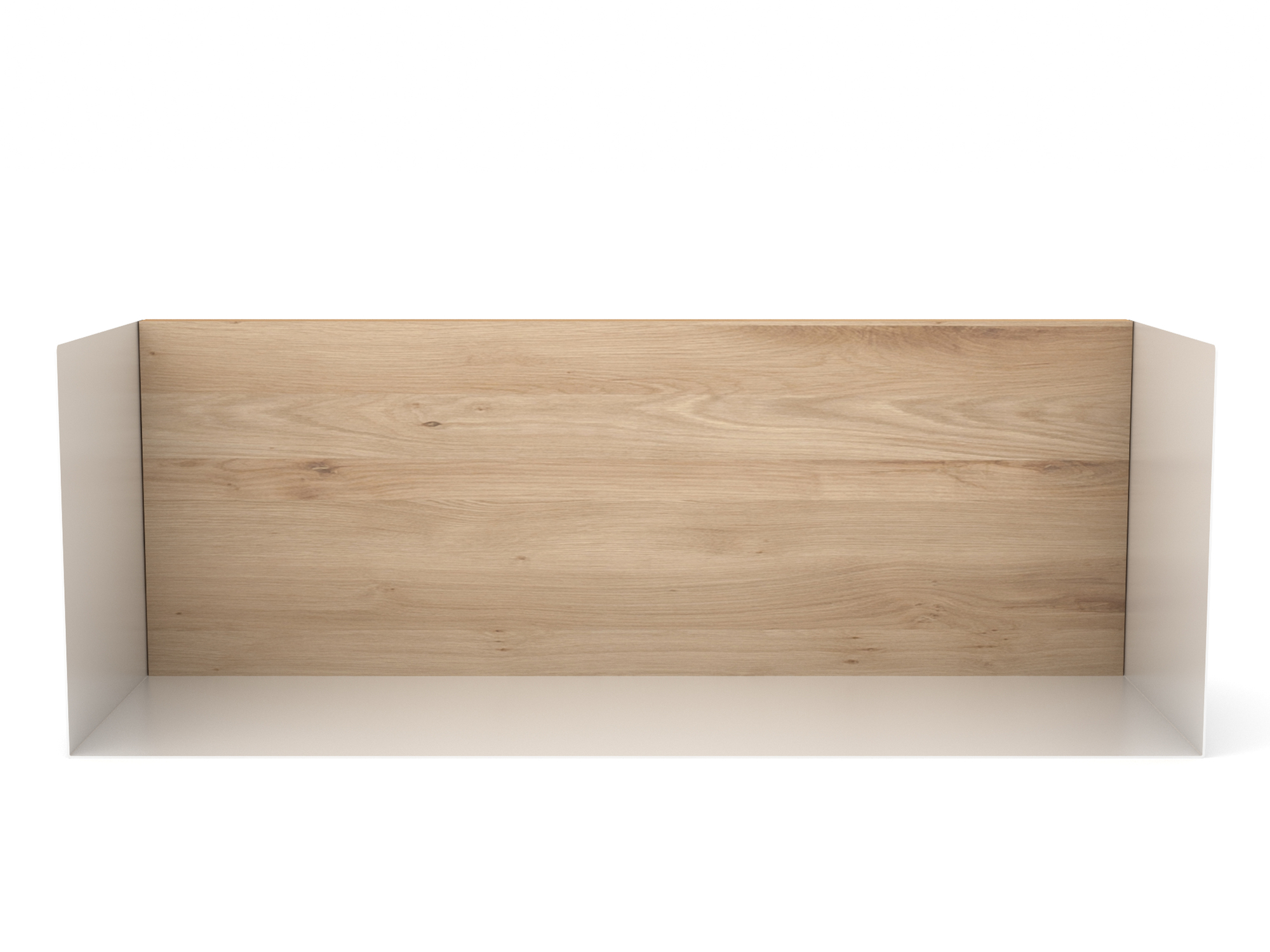 Ethnicraft U Shelf Regal M, Eiche mit weißem Rahmen, modernes Wandregal für Wohnzimmer.