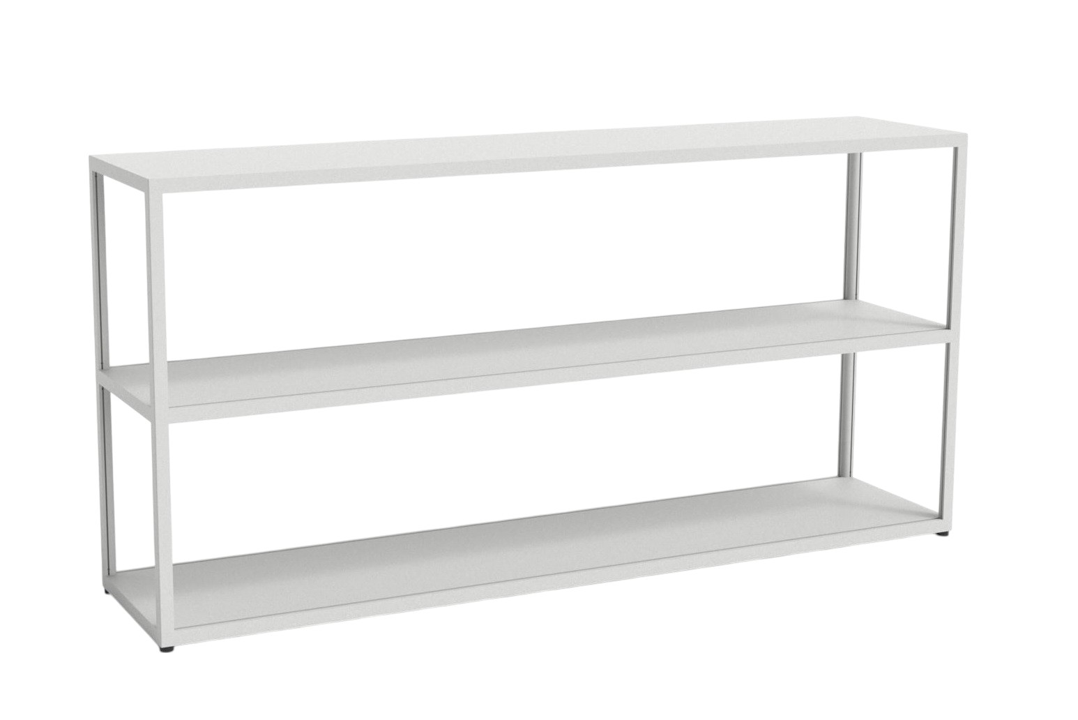 Weißes New Order Sideboard von Hay mit drei Regalböden und minimalistischem Design.