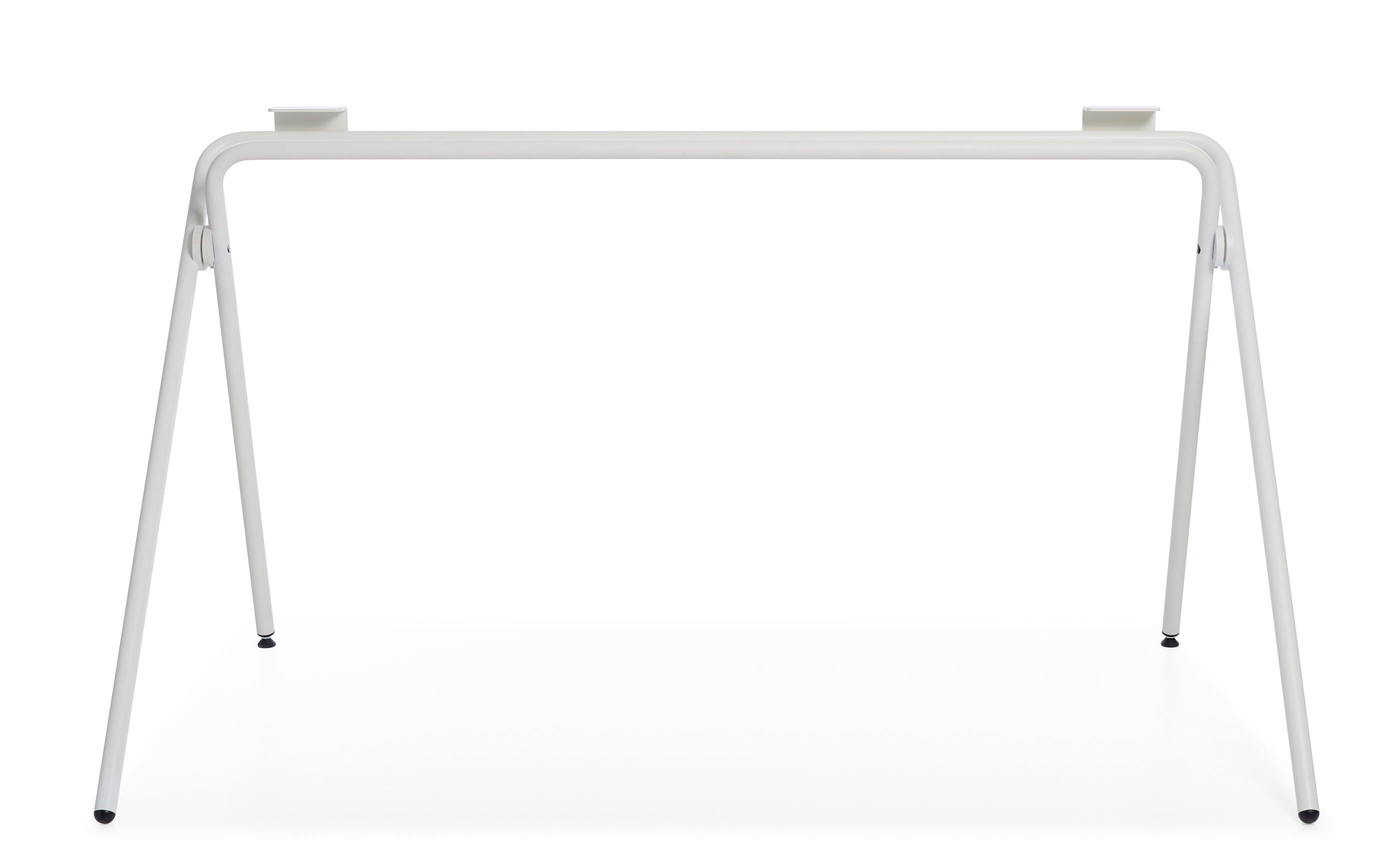 Weißes Gestell des Plato Klappsekretärs von Müller Möbelwerkstätten. Schreibtisch mit klappbaren Beinen.