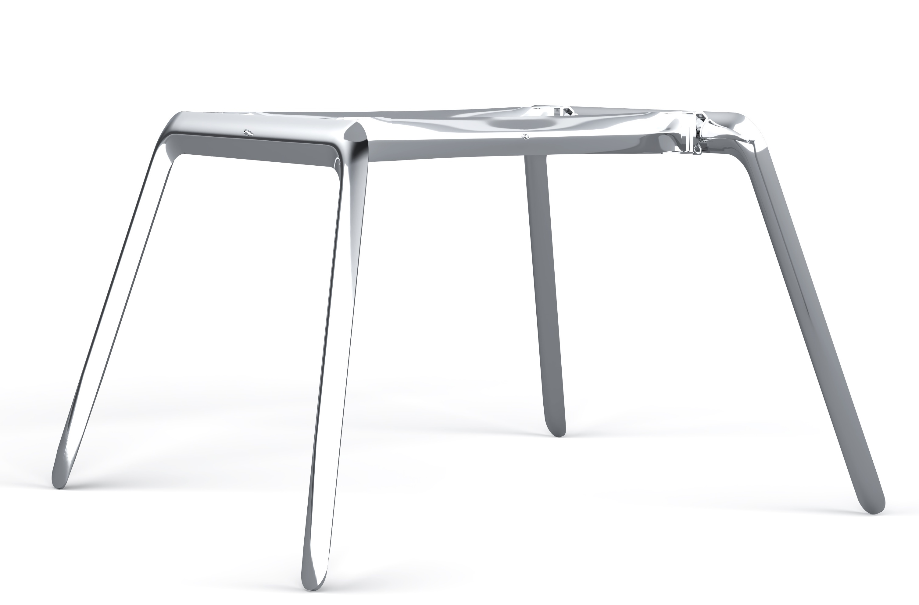 Koziol Zieta Tischgestell aus poliertem Stahl, modernes Design für Esstische und Schreibtische.
